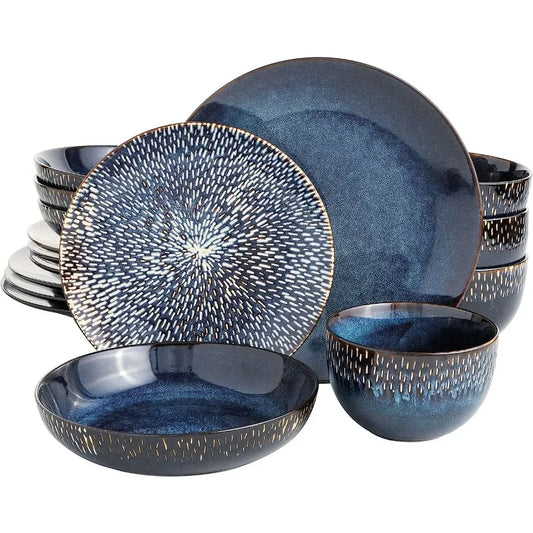 16 Piece Double Bowl Dinnerware Set